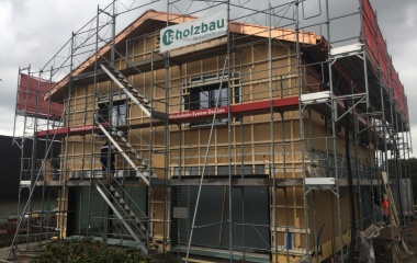 Die Fassade ist bereit für die Holzschalung